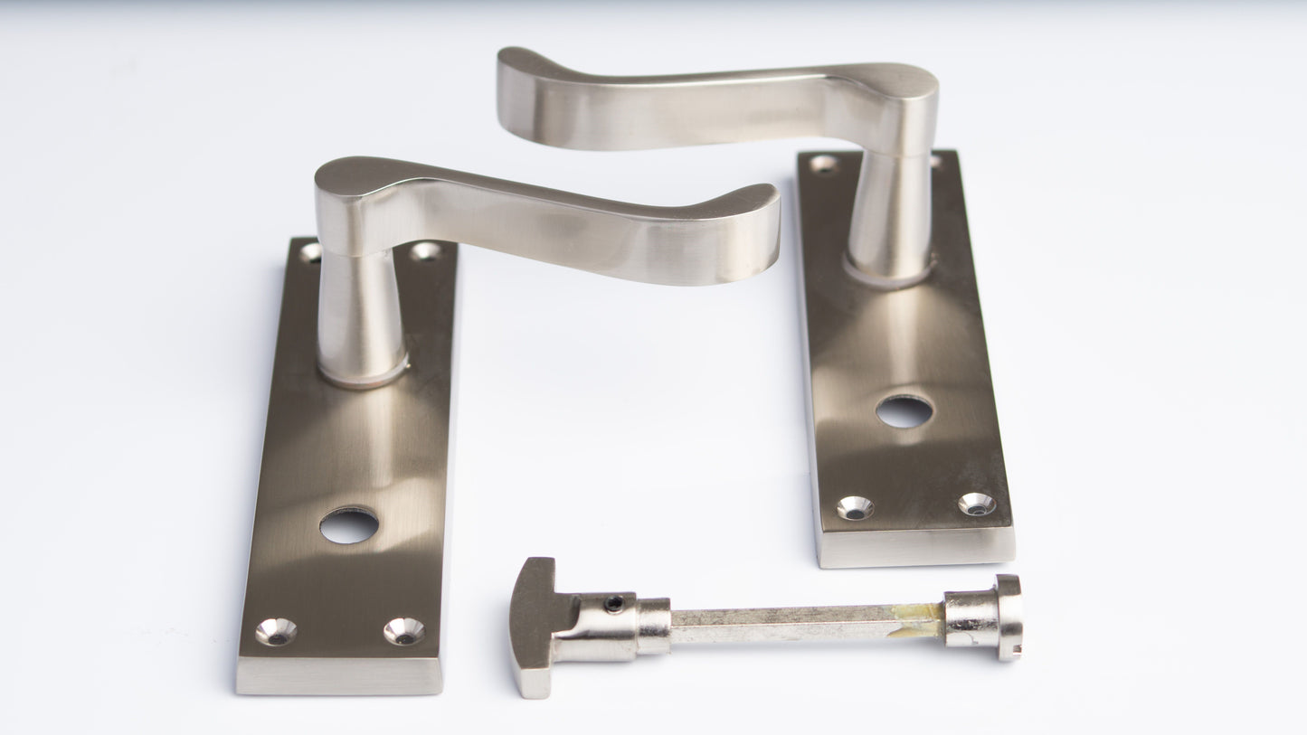 SONNATO PORTO SATIN CHROME LEVER ON PLATE WC HANDLES