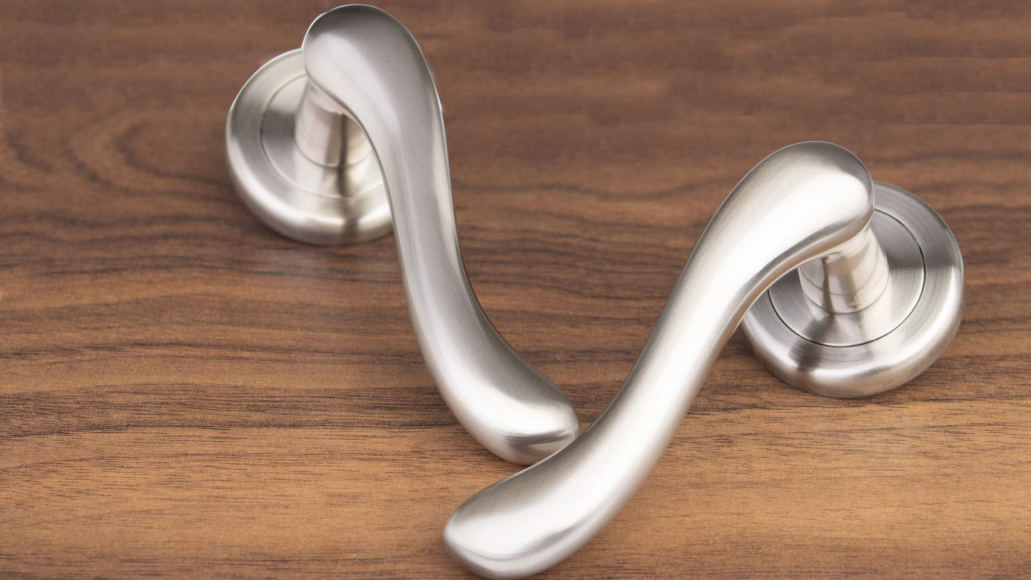 SONNATO BARI SATIN CHROME LEVER ON ROSE HANDLES