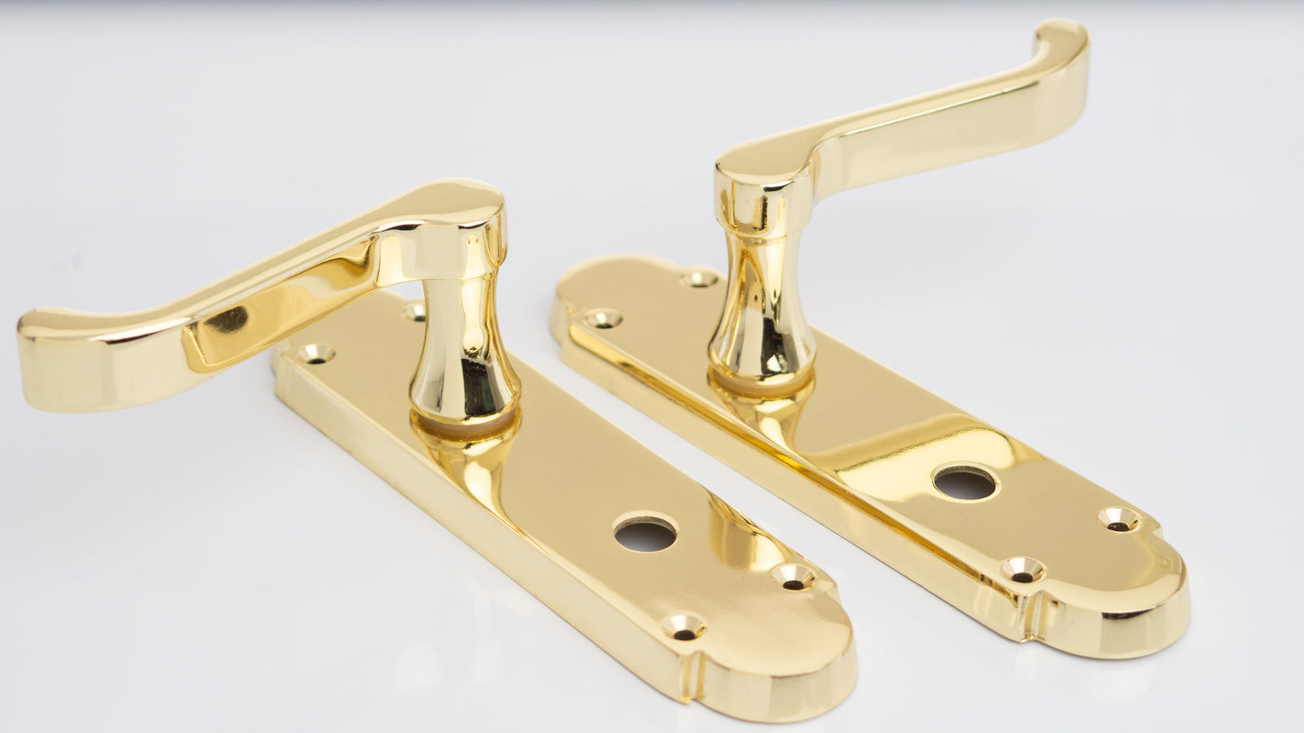 SONNATO NOVA BRASS LEVER ON PLATE WC HANDLES